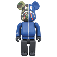 Большая фигурка (70см) Bearbrick x Bape Camo Shark 1000% Blue