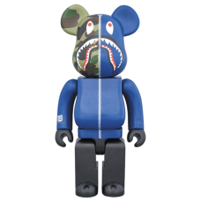 Большая фигурка (70см) Bearbrick x Bape Camo Shark 1000% Blue