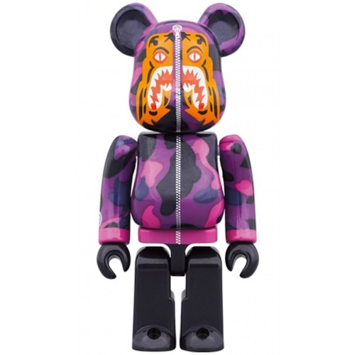 Оригинальный набор фигурок Bearbrick x BAPE Camo Tiger 100% & 400% Set Purple - 7см и 28см