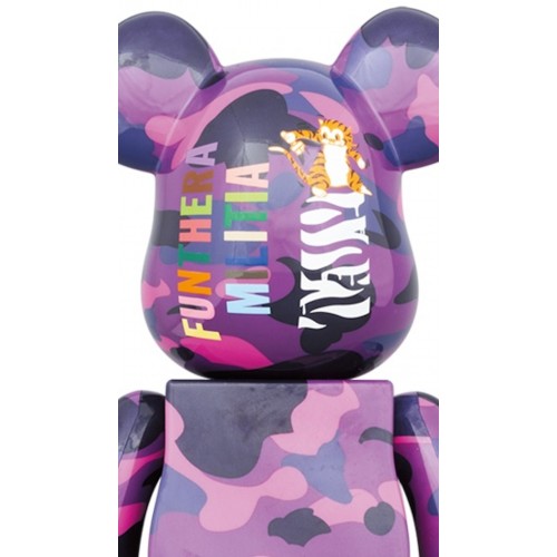 Оригинальный набор фигурок Bearbrick x BAPE Camo Tiger 100% & 400% Set Purple - 7см и 28см