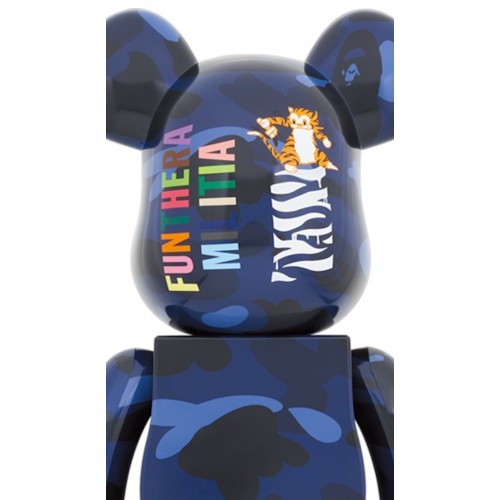 Оригинальная большая фигурка Bearbrick x BAPE Camo Tiger 1000% Blue - 70см