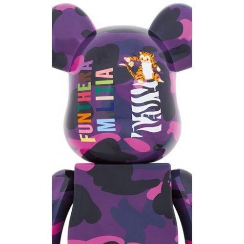 Оригинальная большая фигурка Bearbrick x BAPE Camo Tiger 1000% Purple - 70см