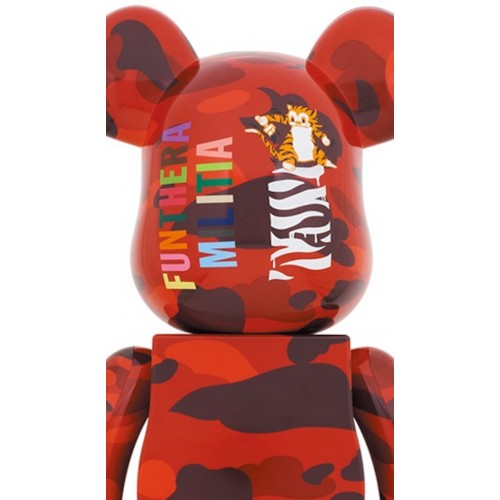 Оригинальная большая фигурка Bearbrick x BAPE Camo Tiger 1000% Red - 70см