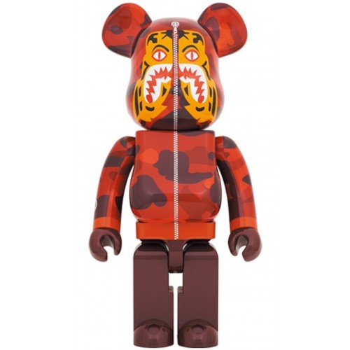 Оригинальная большая фигурка Bearbrick x BAPE Camo Tiger 1000% Red - 70см