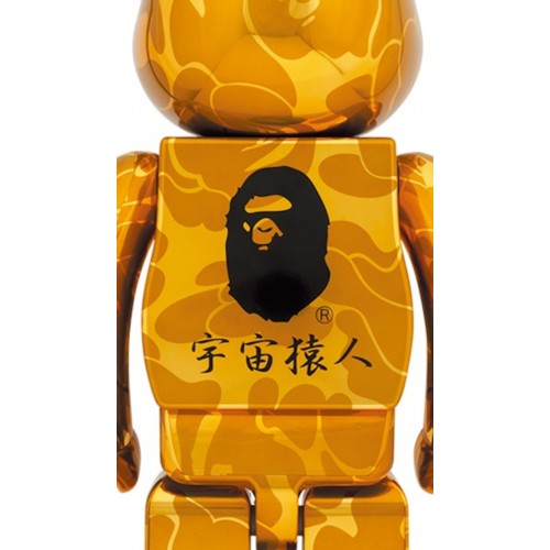 Оригинальная большая фигурка Bearbrick x BAPE Daruma 1000% Gold Plated - 70см