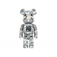 Bearbrick x BAPE Daruma 1000% Silver Plated