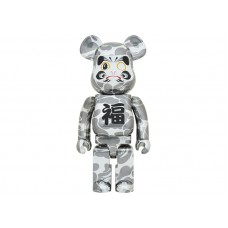 Большая фигурка (70см) Bearbrick x BAPE Daruma 1000% Silver Plated