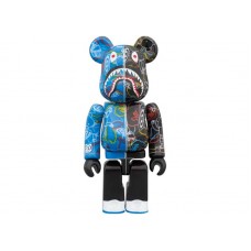 Bearbrick x BAPE Line Camo Shark 100% & 400% Set Blue/Black