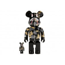 Набор фигурок (7см и 28см) Bearbrick x BAPE Madison Avenue Exclusive Shark Camo 100% & 400% Set