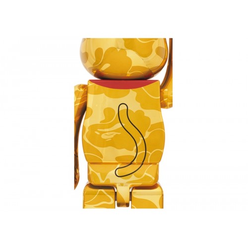 Оригинальная большая фигурка Bearbrick x BAPE Maneki Neko 1000% Gold Plated - 70см