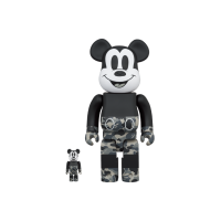 Набор фигурок (7см и 28см) Bearbrick x Bape Mickey Mouse Monotone 100% & 400%