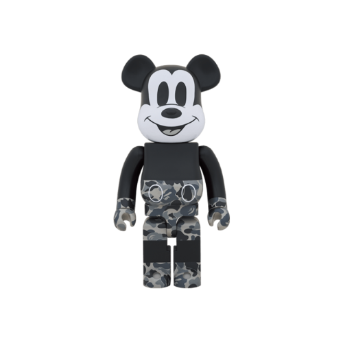 Оригинальная большая фигурка Bearbrick x Bape Mickey Mouse Monotone 1000% - 70см
