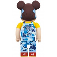 Bearbrick x BAPE Peko-chan 100% & 400% Set Blue Camo