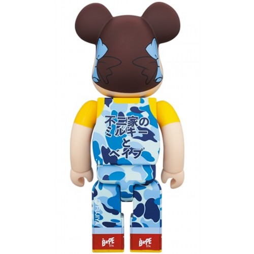 Оригинальный набор фигурок Bearbrick x BAPE Peko-chan 100% & 400% Set Blue Camo - 7см и 28см