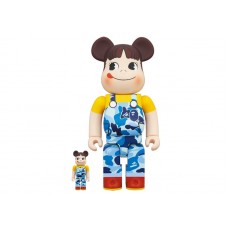 Набор фигурок (7см и 28см) Bearbrick x BAPE Peko-chan 100% & 400% Set Blue Camo