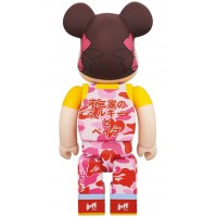 Bearbrick x BAPE Peko-chan 100% & 400% Set of 3 Green Camo/Pink Camo/Blue Camo