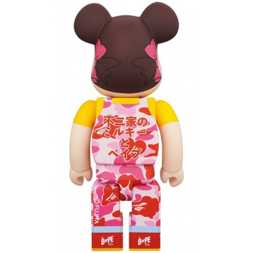 Оригинальный набор фигурок Bearbrick x BAPE Peko-chan 100% & 400% Set Pink Camo - 7см и 28см