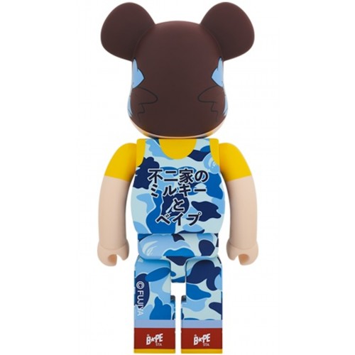 Оригинальная большая фигурка Bearbrick x BAPE Peko-chan 1000% Blue Camo - 70см