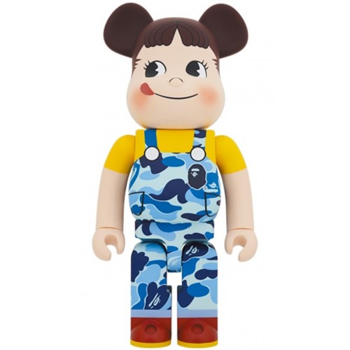 Оригинальная большая фигурка Bearbrick x BAPE Peko-chan 1000% Blue Camo - 70см