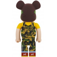Bearbrick x BAPE Peko-chan 1000% Green Camo