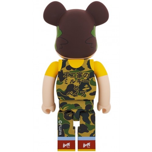 Оригинальная большая фигурка Bearbrick x BAPE Peko-chan 1000% Green Camo - 70см