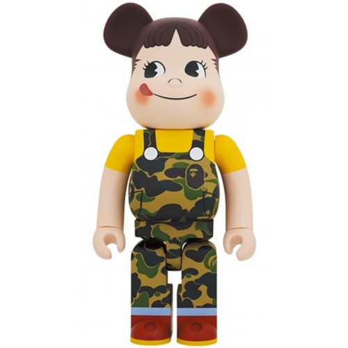 Оригинальная большая фигурка Bearbrick x BAPE Peko-chan 1000% Green Camo - 70см