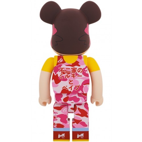Оригинальная большая фигурка Bearbrick x BAPE Peko-chan 1000% Pink Camo - 70см