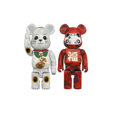 Фигурка (28см) Bearbrick x BAPE (R) Maneki Neko & Daruma 400% 2PACK