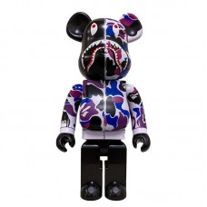Большая фигурка (70см) Bearbrick x Bape Shark Hong Kong 15th Anniversary 1000% Purple Camo