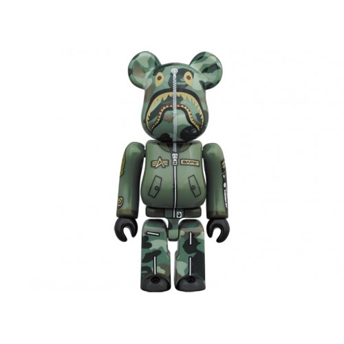 Оригинальный набор фигурок Bearbrick x Bape x Alpha Industries 100% & 400% Set - 7см и 28см
