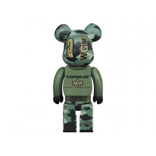 Оригинальный набор фигурок Bearbrick x Bape x Alpha Industries 100% & 400% Set - 7см и 28см