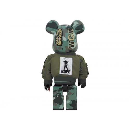 Оригинальная большая фигурка Bearbrick x Bape x Alpha Industries 1000% - 70см