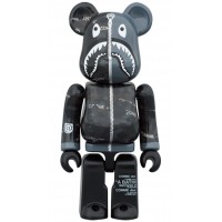 Bearbrick x BAPE x Comme des Garcons Camo Shark 100% & 400% Set