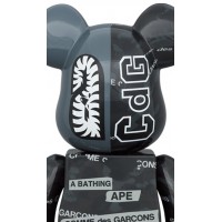 Bearbrick x BAPE x Comme des Garcons Camo Shark 100% & 400% Set