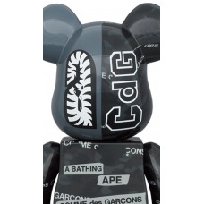 Bearbrick x BAPE x Comme des Garcons Camo Shark 100% & 400% Set