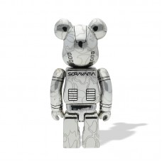 Bearbrick x BAPE x Hajime Sorayama Baby Milo 100% & 400% Set Silver