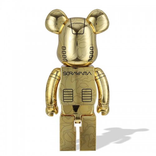 Оригинальная большая фигурка Bearbrick x BAPE x Hajime Sorayama Baby Milo 1000% Gold - 70см
