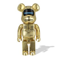 Большая фигурка (70см) Bearbrick x BAPE x Hajime Sorayama Baby Milo 1000% Gold