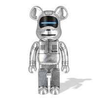 Большая фигурка (70см) Bearbrick x BAPE x Hajime Sorayama Baby Milo 1000% Silver