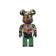 Bearbrick x BAPE XLBWK Livaken Knu ABC Camo 100% & 400% Set Green