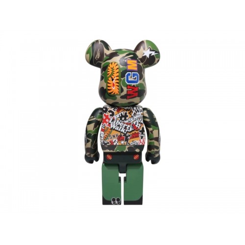 Оригинальная большая фигурка Bearbrick x BAPE XLBWK Livaken Knu ABC Camo 1000% Green - 70см