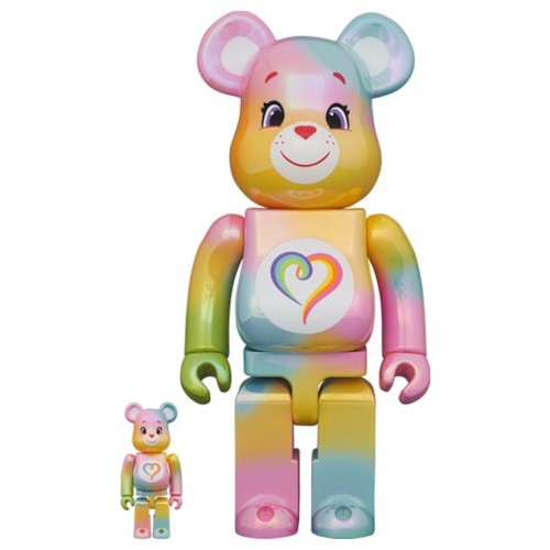 Оригинальный набор фигурок Bearbrick x Care Bears Togetherness Bear 100% & 400% Set - 7см и 28см