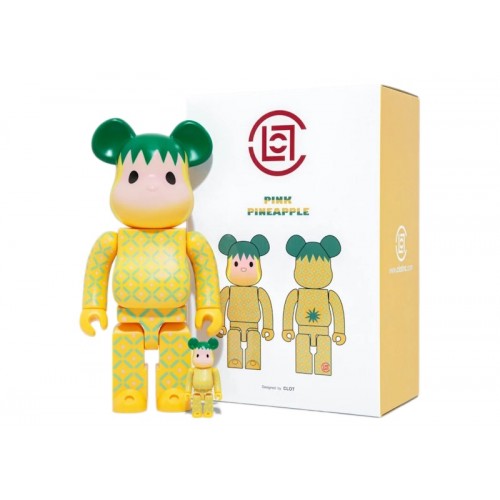 Оригинальный набор фигурок Bearbrick x CLOT Summer Fruits Pink Pineapple 100% & 400% Set - 7см и 28см