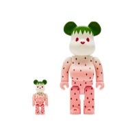 Набор фигурок (7см и 28см) Bearbrick x CLOT Summer Fruits Snow Strawberry 100% & 400% Set