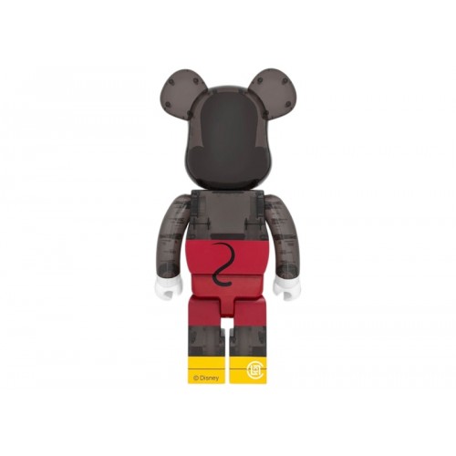 Оригинальная большая фигурка Bearbrick x CLOT x 3125C x Disney 3-Eyed Mickey Mouse 1000% Translucent Black - 70см