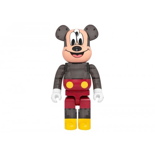 Оригинальная большая фигурка Bearbrick x CLOT x 3125C x Disney 3-Eyed Mickey Mouse 1000% Translucent Black - 70см
