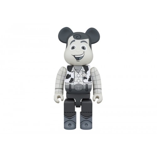 Оригинальная большая фигурка Bearbrick x Disney Woody 1000% B&W Ver. - 70см