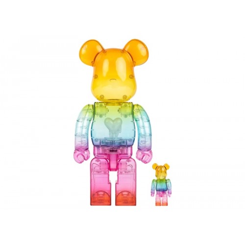 Оригинальный набор фигурок Bearbrick x Emotionally Unavailable Gradient Heart 100% & 400% Set Multi - 7см и 28см