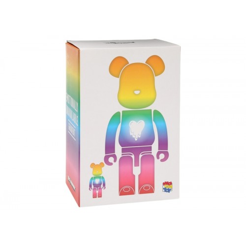 Оригинальный набор фигурок Bearbrick x Emotionally Unavailable Gradient Heart 100% & 400% Set Multi - 7см и 28см