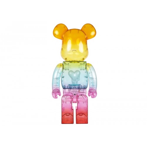 Оригинальная большая фигурка Bearbrick x Emotionally Unavailable Gradient Heart 1000% Multi - 70см